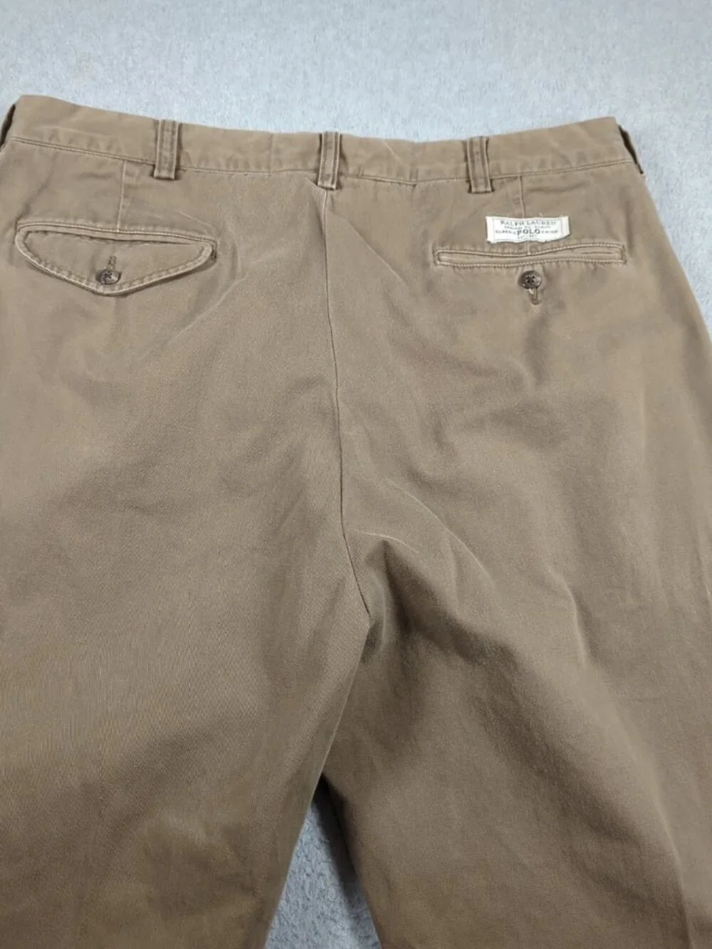 Polo Ralph Lauren Hammond Pants Men's 36x30 (Actual 35x29) Brown Pleated Cuffed